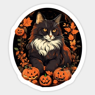Norwegian Forest Cat Halloween, Cat Lover Sticker